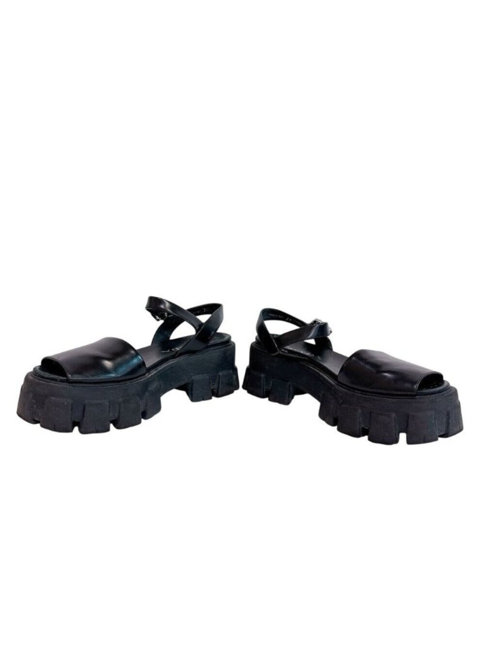 Prada Monolith Leather Sandals Black